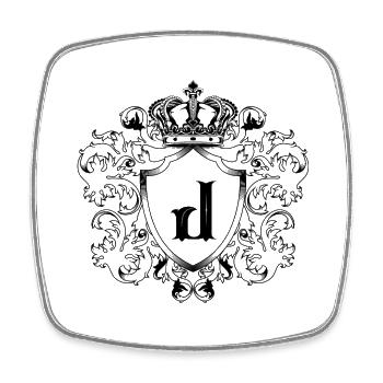 J letter coat of arms - Square fridge magnet - white - Front