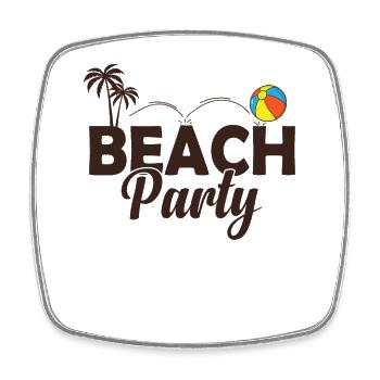 Beach Party Celebrations Dancing Music Friends - Square fridge magnet - white - Front