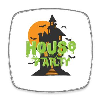 House Party Halloween Celebrations Dance Music - Square fridge magnet - white - Front