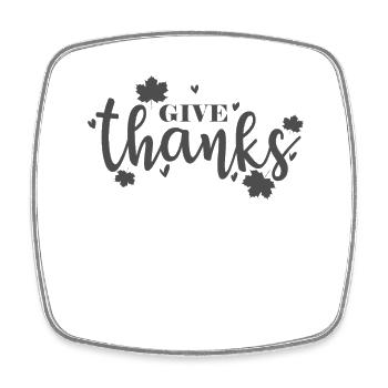 Thanksgiving Give Thanks USA Holiday - Square fridge magnet - white - Front