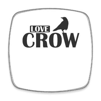 Love Crow Raven Bird Environment and Nature - Square fridge magnet - white - Front