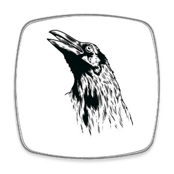 Raven's Head Crow Bird Environment and Nature - Square fridge magnet - white - Front