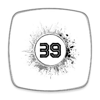 39 Number of blobs - Square fridge magnet - white - Front
