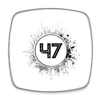 47 Number of blobs - Square fridge magnet - white - Front
