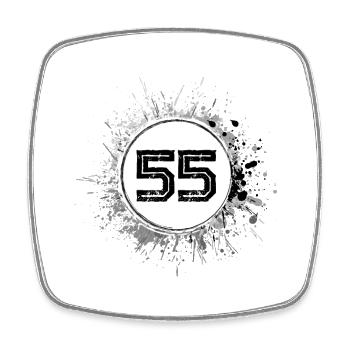55 Zahl Klecks - Viereckiger Kühlschrankmagnet - Weiß - Vorne