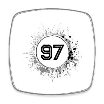 97 Number of blobs - Square fridge magnet - white - Front