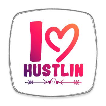 J’adore Hustlin - Magnet carré - blanc - Devant
