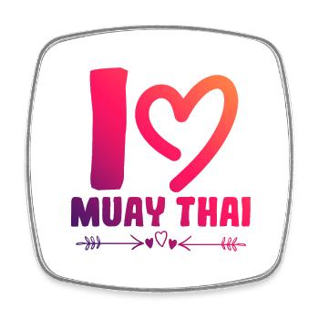 J’adore le Muay Thai - Magnet carré - blanc - Devant