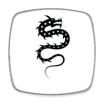 Drachen Schlange Tierkreiszeichen - Viereckiger Kühlschrankmagnet - Weiß - Vorne