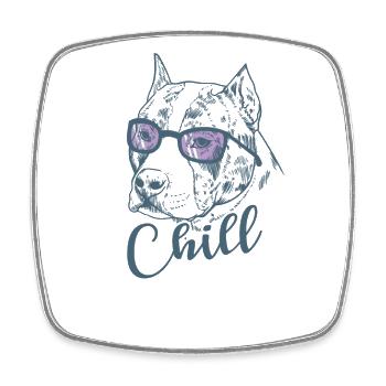 Chill American Staffordshire Terrier - Viereckiger Kühlschrankmagnet - Weiß - Vorne