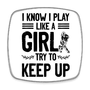 fieldhockey girl - Viereckiger Kühlschrankmagnet - Weiß - Vorne