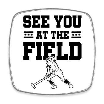 Field hockey sports - Square fridge magnet - white - Front