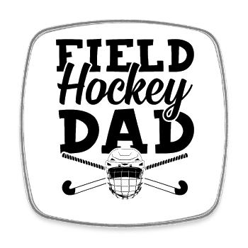 Field hockey dad - Square fridge magnet - white - Front