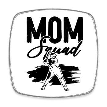 baseball mom squad - Viereckiger Kühlschrankmagnet - Weiß - Vorne