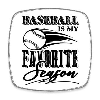 Baseball Season - Square fridge magnet - white - Front