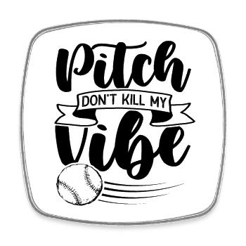 Baseball vibe - Square fridge magnet - white - Front