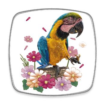 The blue and yellow macaw - Square fridge magnet - white - Front