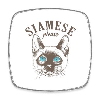 Siamese Cat please Haustier Kater Rasse - Viereckiger Kühlschrankmagnet - Weiß - Vorne