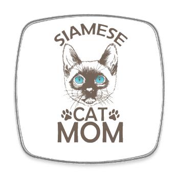 Chat siamois Maman Race de chat de compagnie - Magnet carré - blanc - Devant