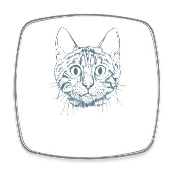 Bengal Cat Race de chat domestique - Magnet carré - blanc - Devant
