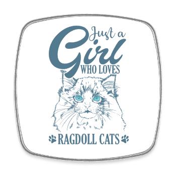 Just a Girl who loves Ragdoll Cats Haustier - Viereckiger Kühlschrankmagnet - Weiß - Vorne