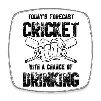 cricket trinken - Viereckiger Kühlschrankmagnet - Weiß - Vorne