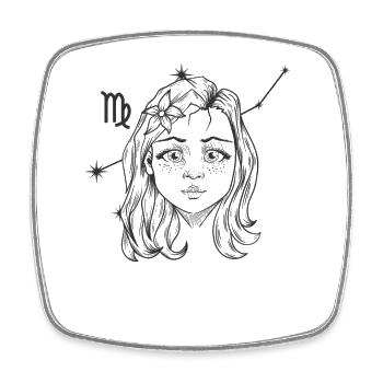 Virgo Zodiac Sign August September - Square fridge magnet - white - Front
