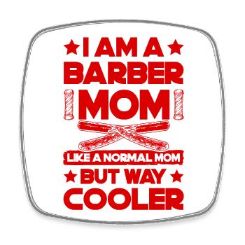 Barber Mom - Square fridge magnet - white - Front