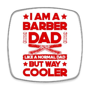 Barber Dad - Viereckiger Kühlschrankmagnet - Weiß - Vorne