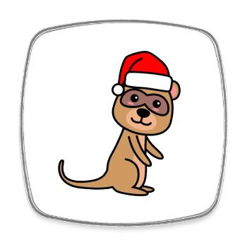 Suricate Comic Noël Noël - Magnet carré - blanc - Devant