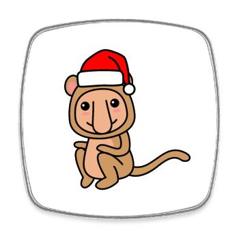 Affe comic Weihnachten Xmas - Viereckiger Kühlschrankmagnet - Weiß - Vorne