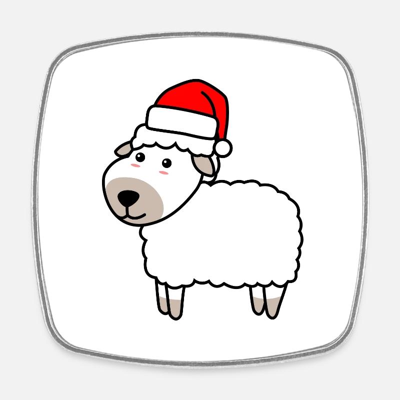 Schaf Comic Weihnachten Xmas - Viereckiger Kühlschrankmagnet - Weiß