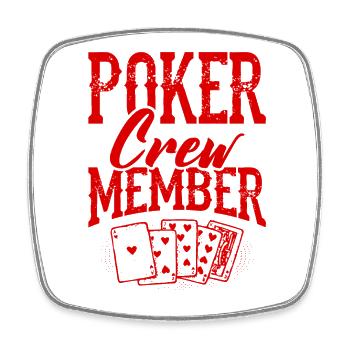 Membre de l’équipage de poker - Magnet carré - blanc - Devant