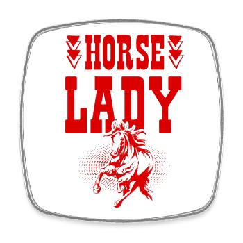 Horse Lady - Square fridge magnet - white - Front