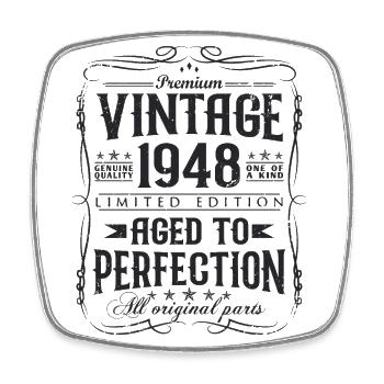 Jahrgang 1948 geboren Vintage Geburtstag Geschenk - Viereckiger Kühlschrankmagnet - Weiß - Vorne