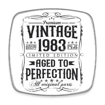 Born in 1983 Vintage Birthday Gift - Square fridge magnet - white - Front