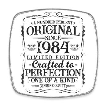 1984 né cadeau d’anniversaire vintage - Magnet carré - blanc - Devant