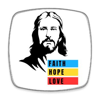 GLAUBE HOFFNUNG LIEBE - Viereckiger Kühlschrankmagnet - Weiß - Vorne