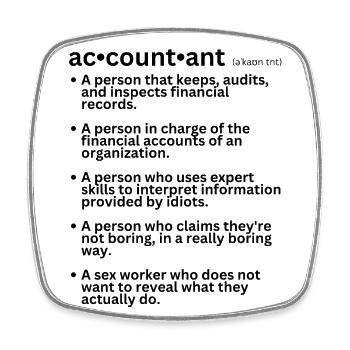 Definition of an accountant - Square fridge magnet - white - Front