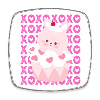 XOXO AVEC AMOUR - Magnet carré - blanc - Devant