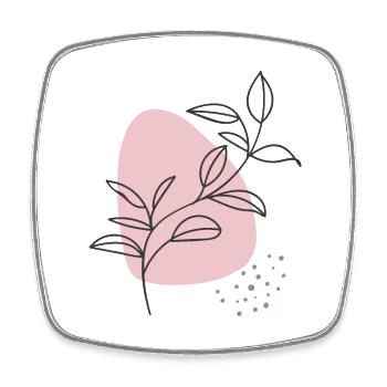 Fleur dessinée à la main 3 - Magnet carré - blanc - Devant
