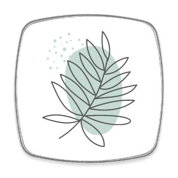 Hand Drawn Flower 8 - Square fridge magnet - white - Front