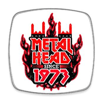 METALHEAD since 1973 - Viereckiger Kühlschrankmagnet - Weiß - Vorne