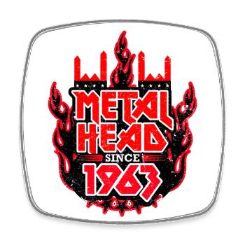 METALHEAD since 1963 - Viereckiger Kühlschrankmagnet - Weiß - Vorne
