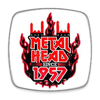 METALHEAD since 1957 - Viereckiger Kühlschrankmagnet - Weiß - Vorne