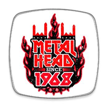 METALHEAD since 1968 - Viereckiger Kühlschrankmagnet - Weiß - Vorne