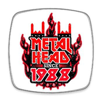 METALHEAD since 1988 - Viereckiger Kühlschrankmagnet - Weiß - Vorne