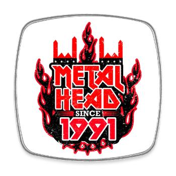 METALHEAD since 1991 - Viereckiger Kühlschrankmagnet - Weiß - Vorne