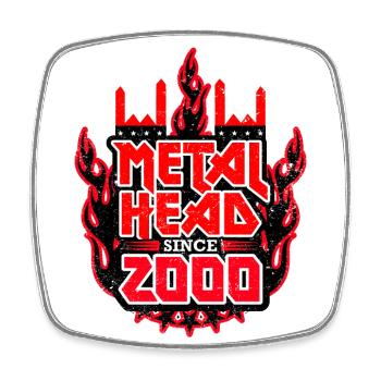 METALHEAD since 2000 - Viereckiger Kühlschrankmagnet - Weiß - Vorne