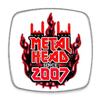 METALHEAD since 2007 - Viereckiger Kühlschrankmagnet - Weiß - Vorne